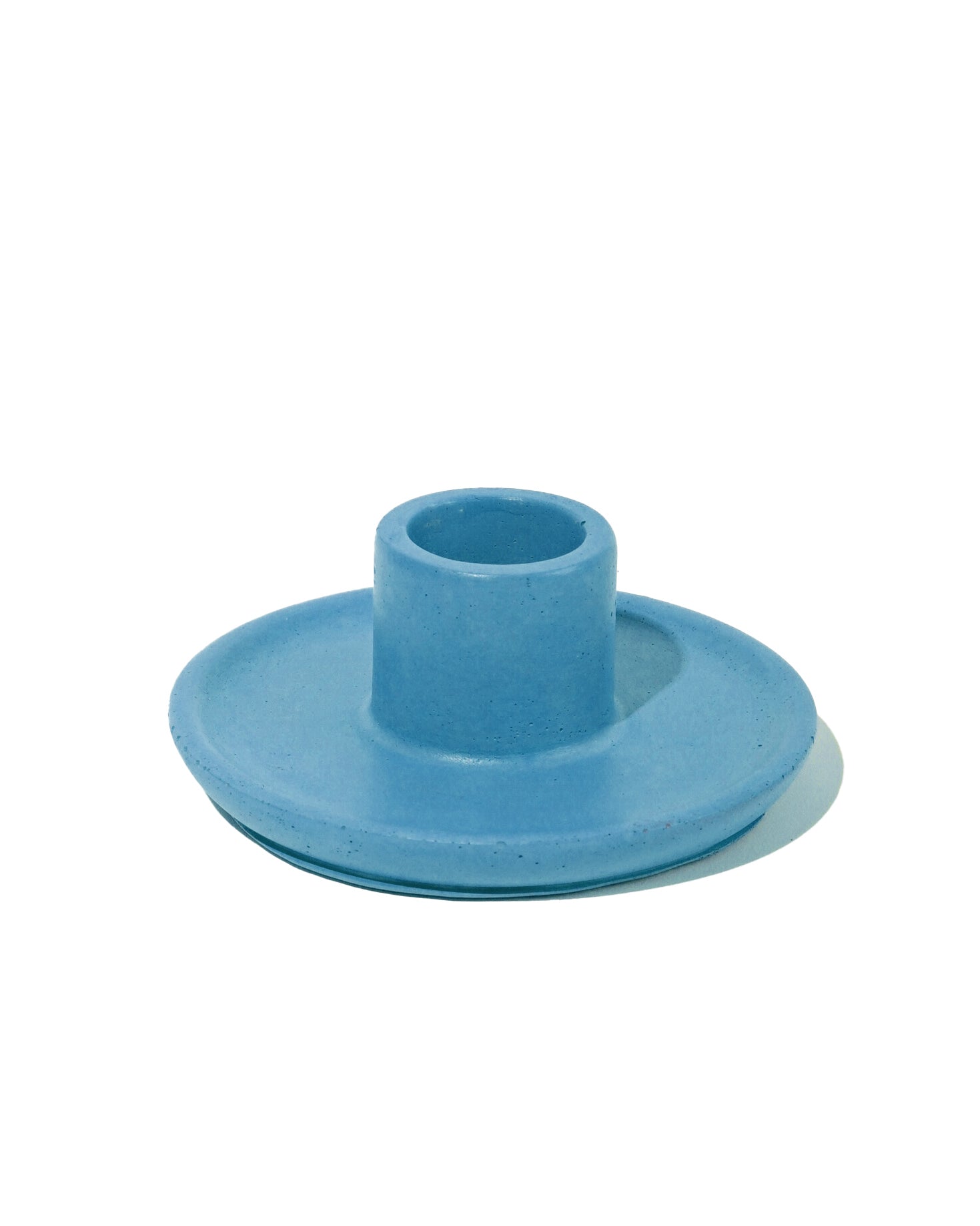 Mesa Concrete Candlestick Holder - Denim Blue