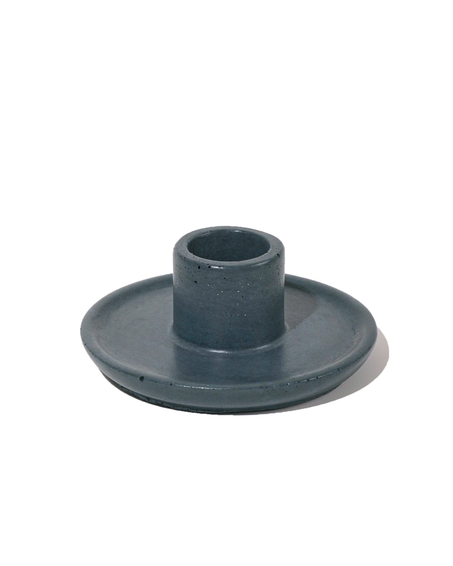 Mesa Concrete Candlestick Holder - Denim Blue