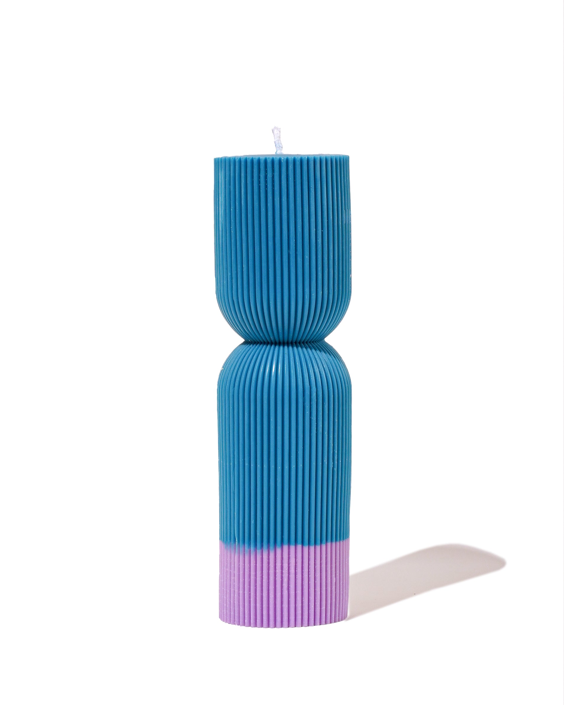 Colour Block Pillar Candle - Blue/Violet