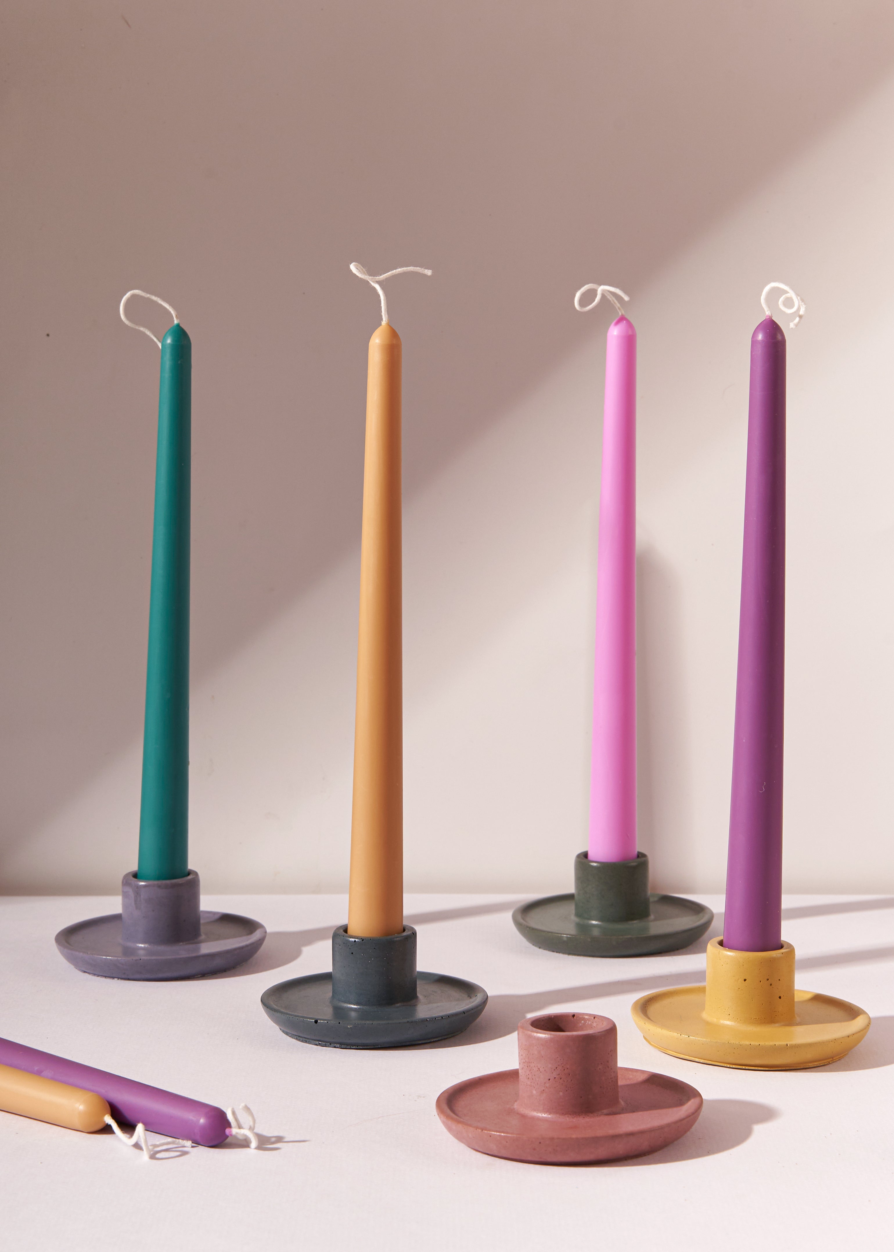 Beeswax/Soy Blend Taper Candles - Mustard