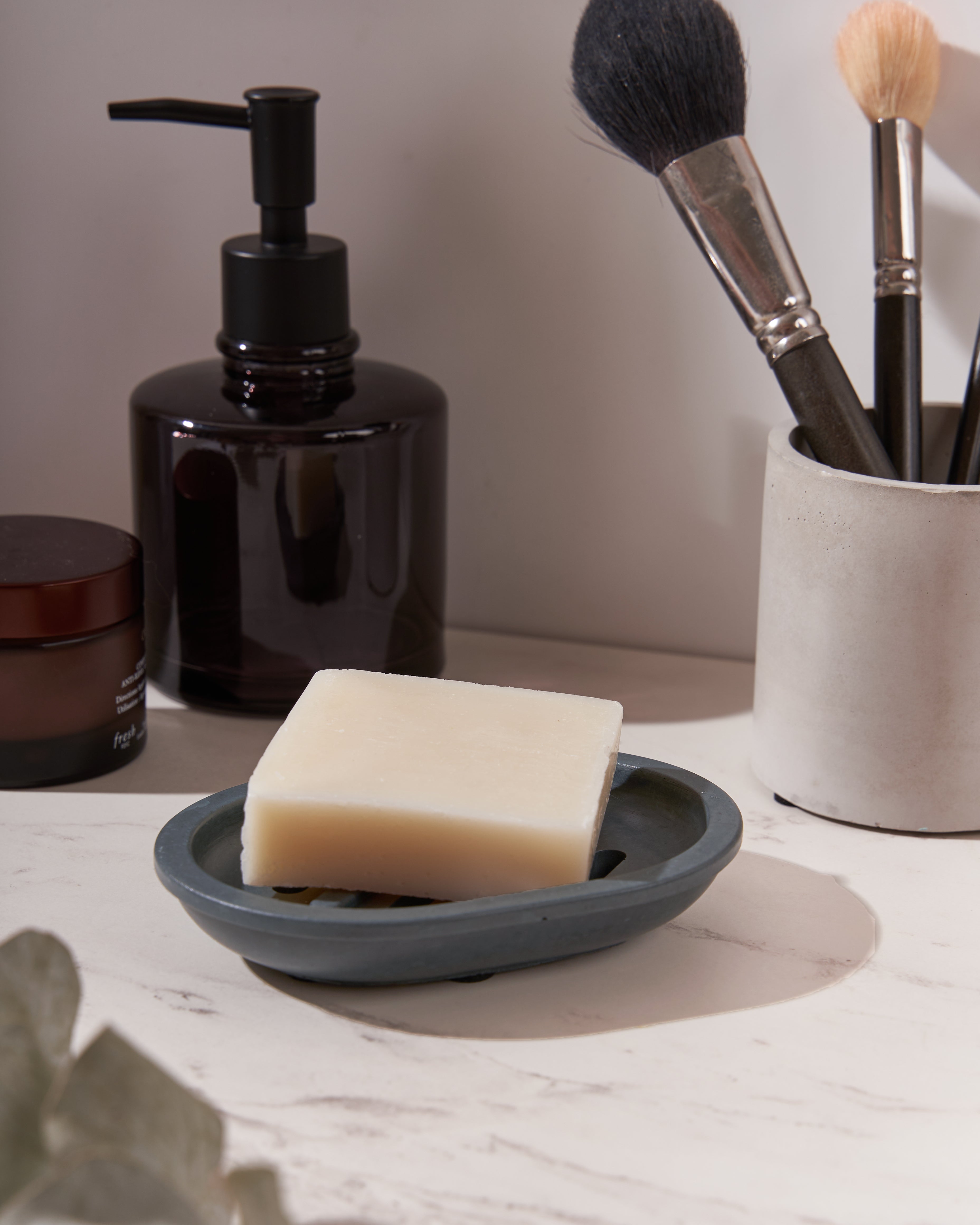 Concrete Soap Dish - Denim Blue