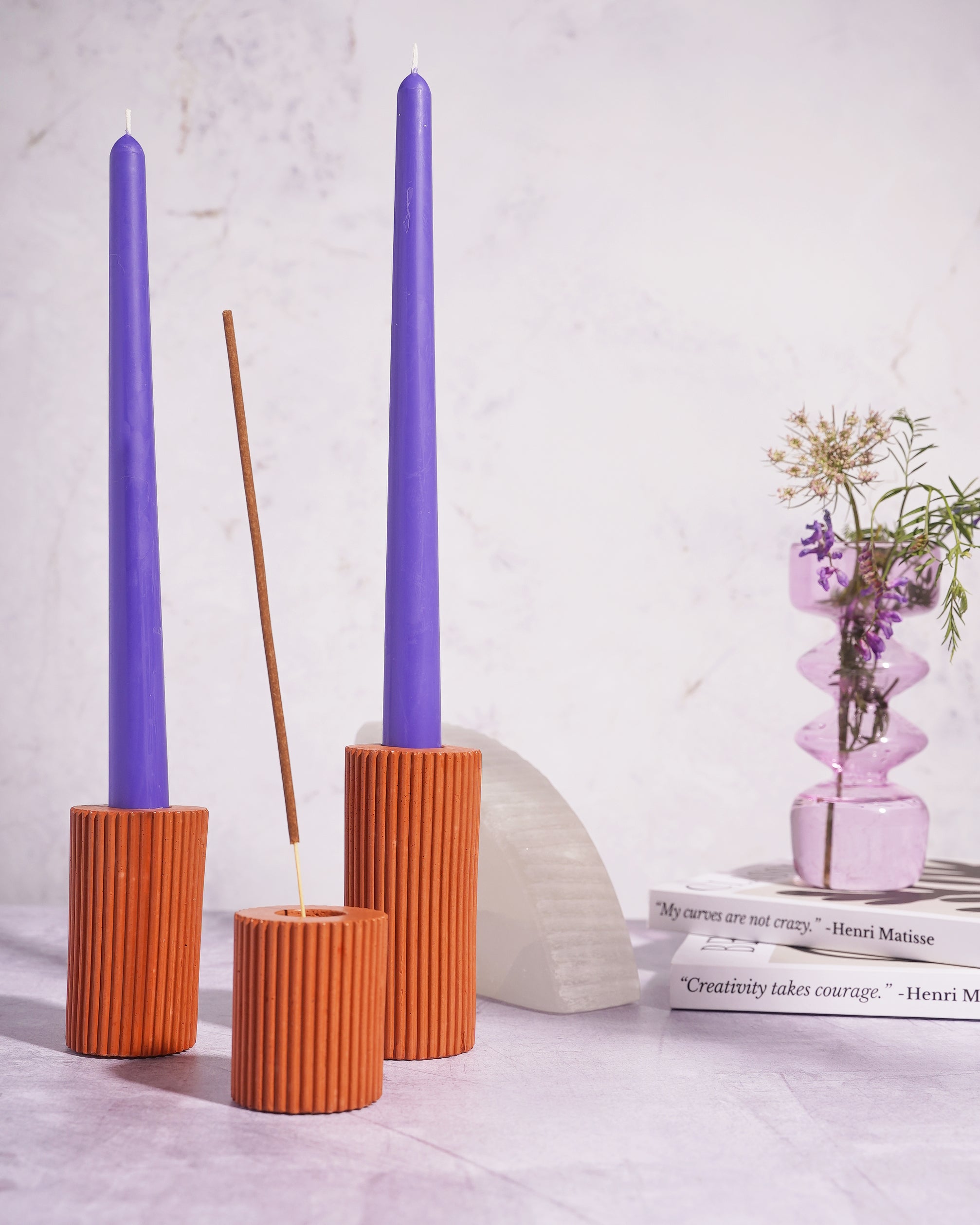 Beeswax/Soy Blend Taper Candles - Royal Blue