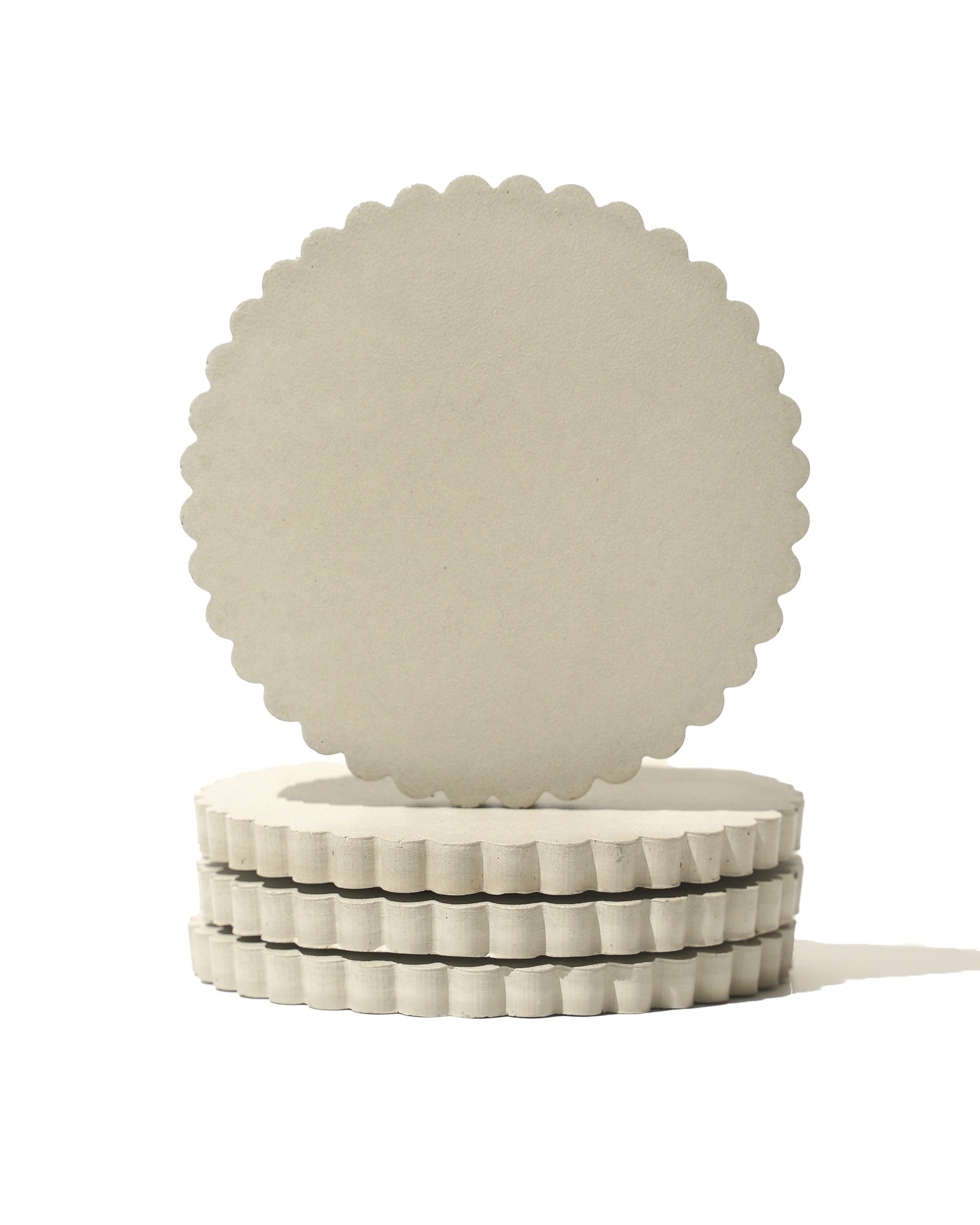 Scalloped Coaster Set - Stone