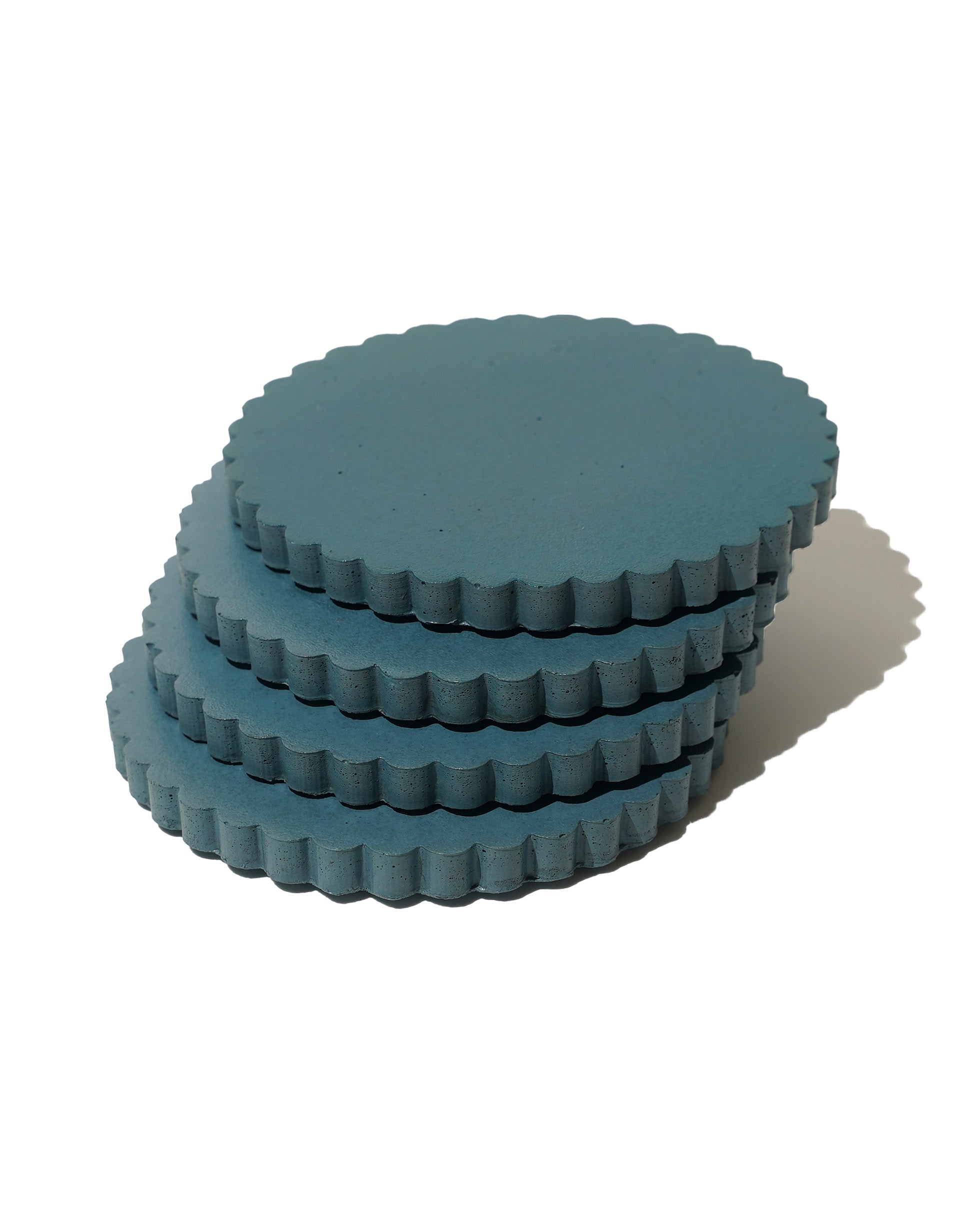Scalloped Coaster Set - Denim Blue