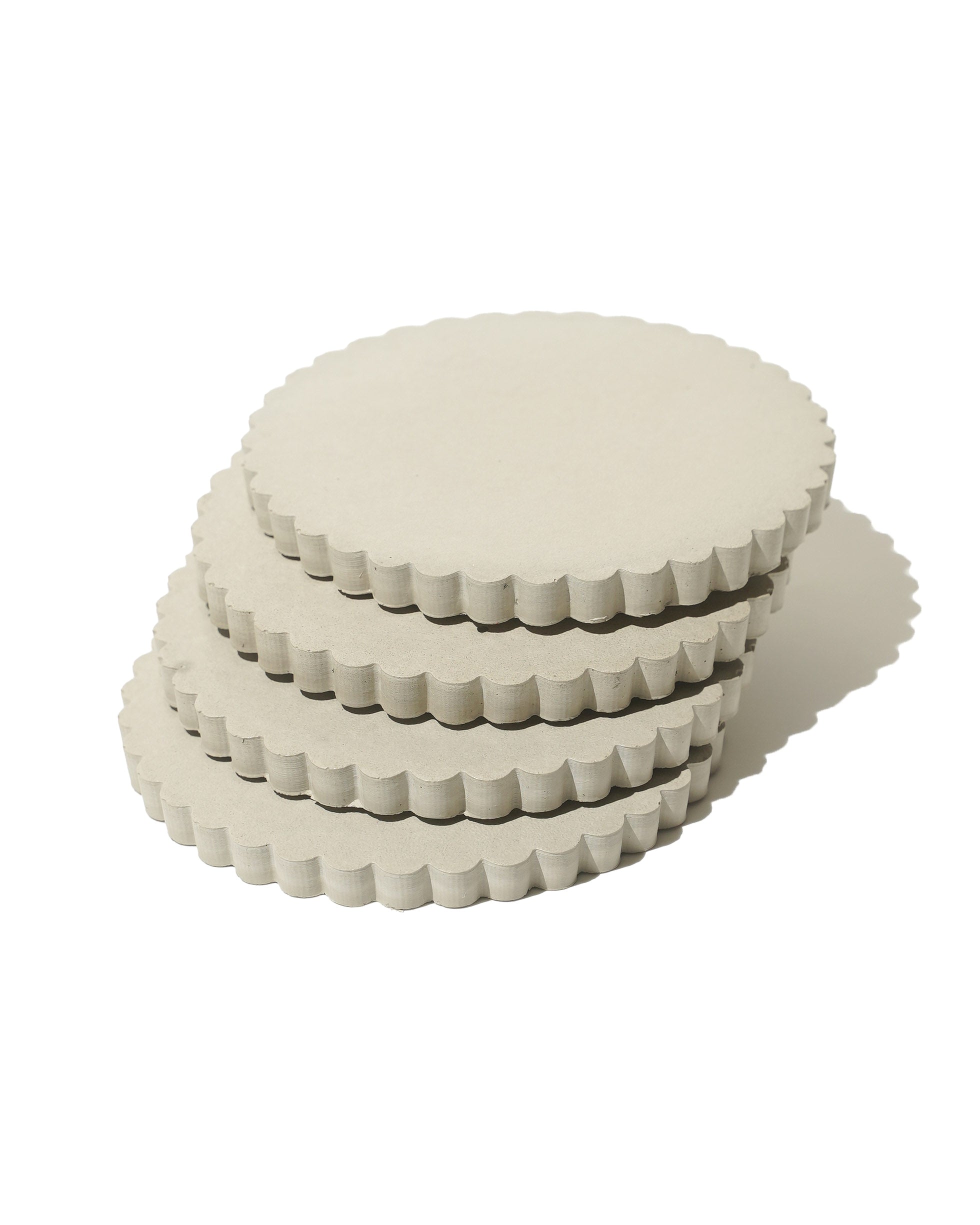 Scalloped Coaster Set - Stone