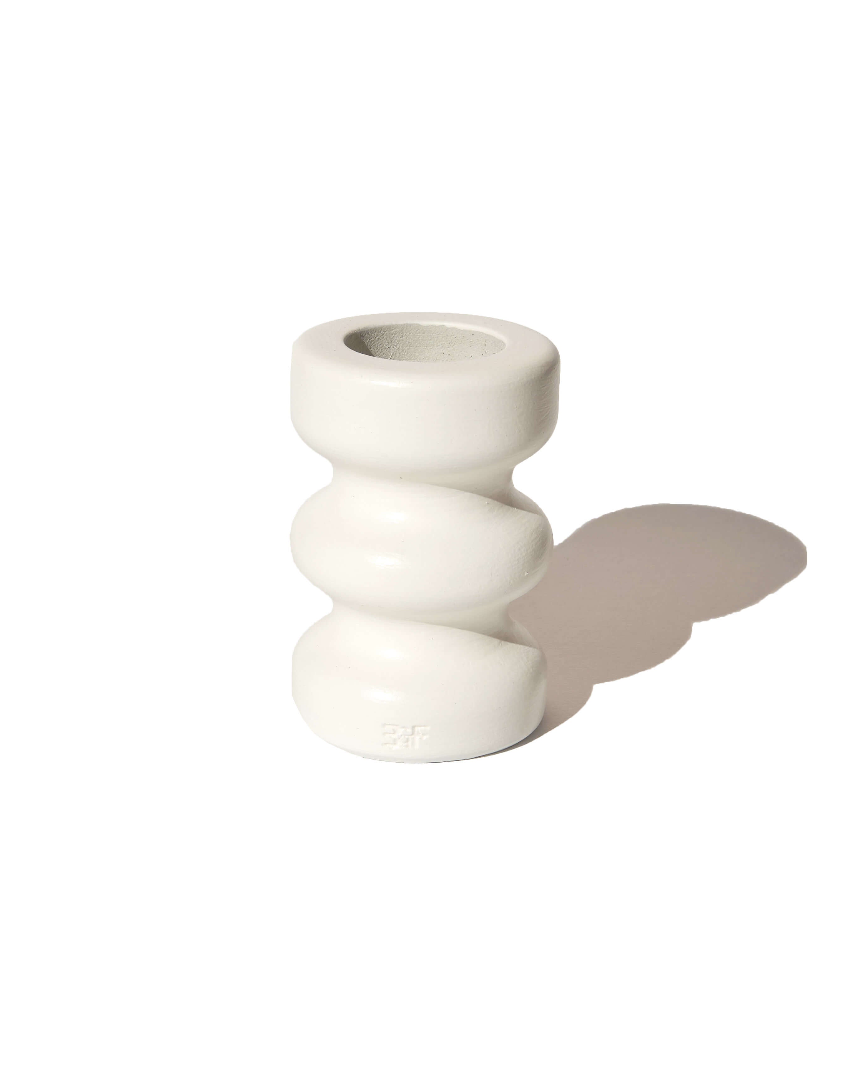 Aurora Duel Candle Holder, Large - Cream