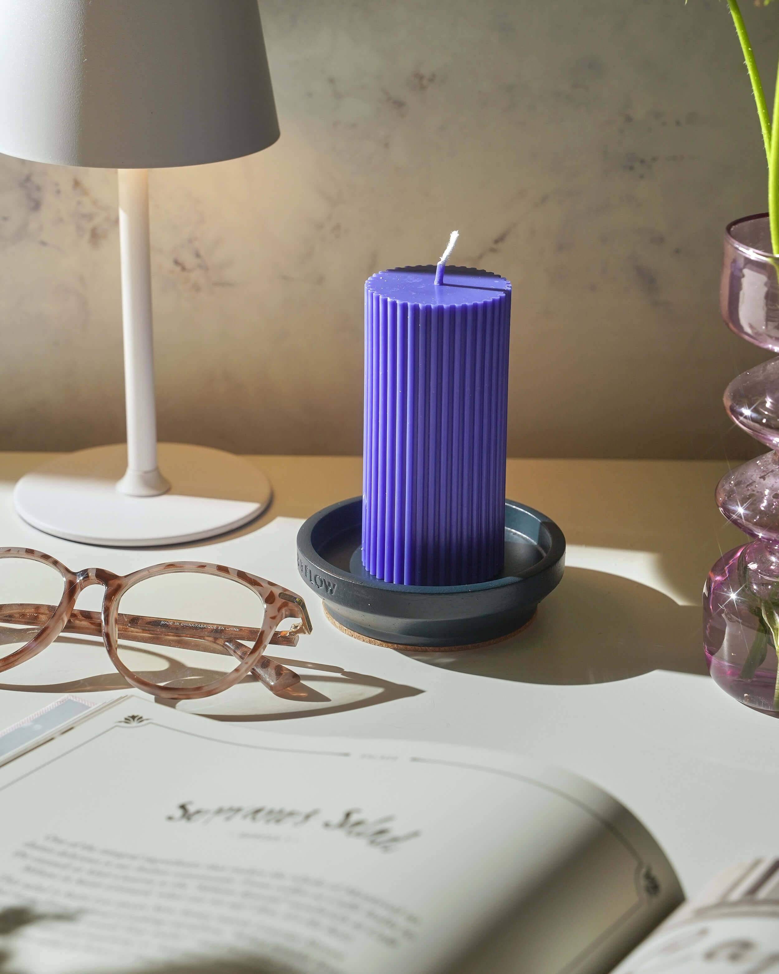 Beeswax / Soy Pillar Candle - Royal Blue