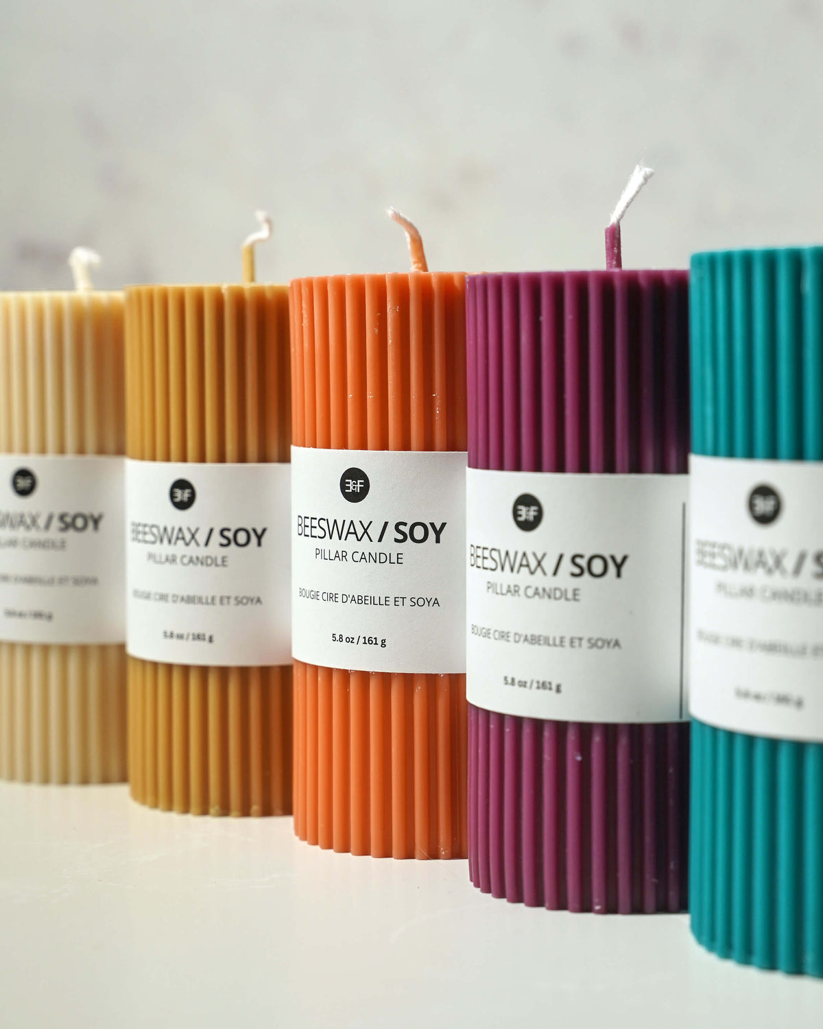 Beeswax / Soy Pillar Candle - Mulberry