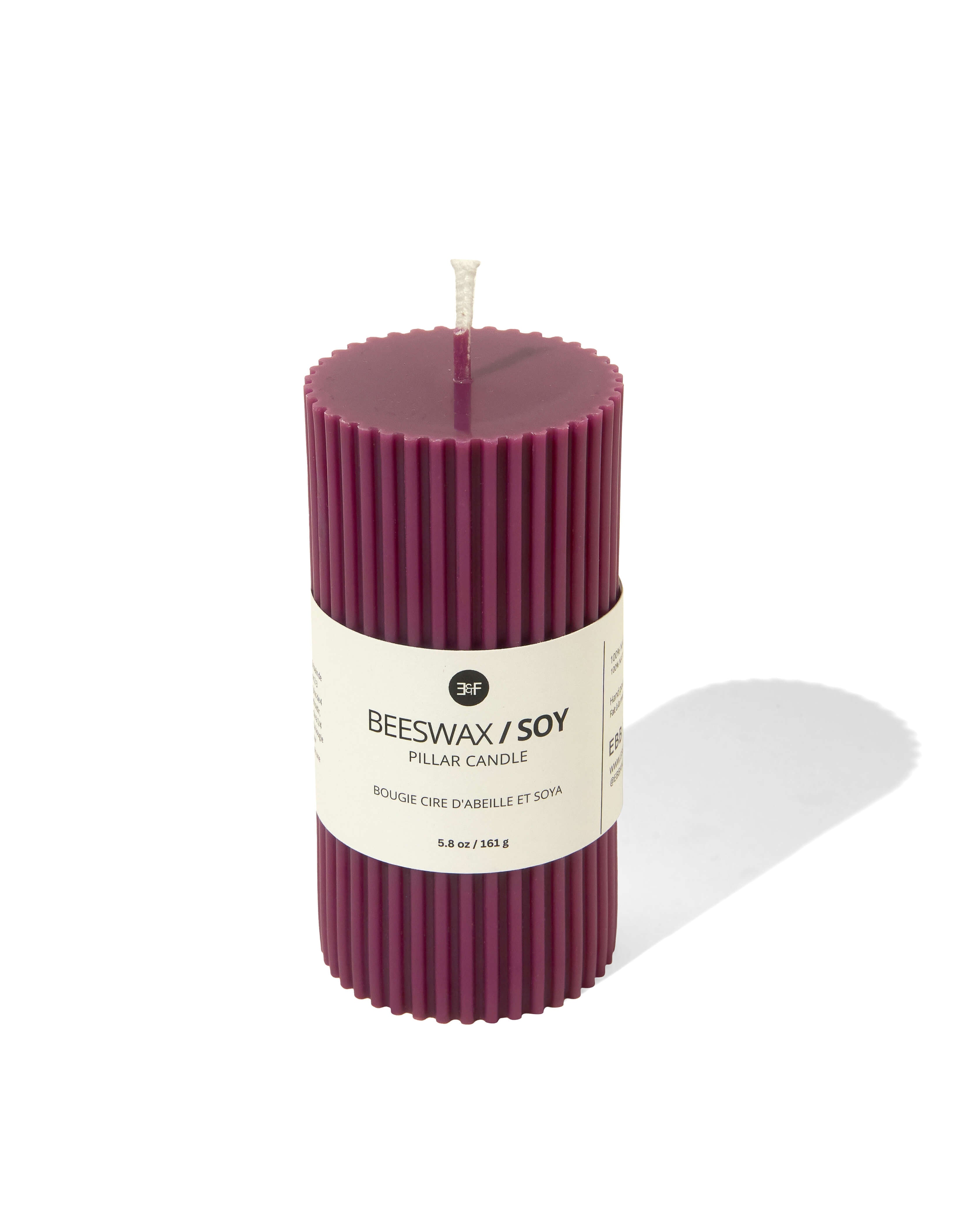 Beeswax / Soy Pillar Candle - Mulberry