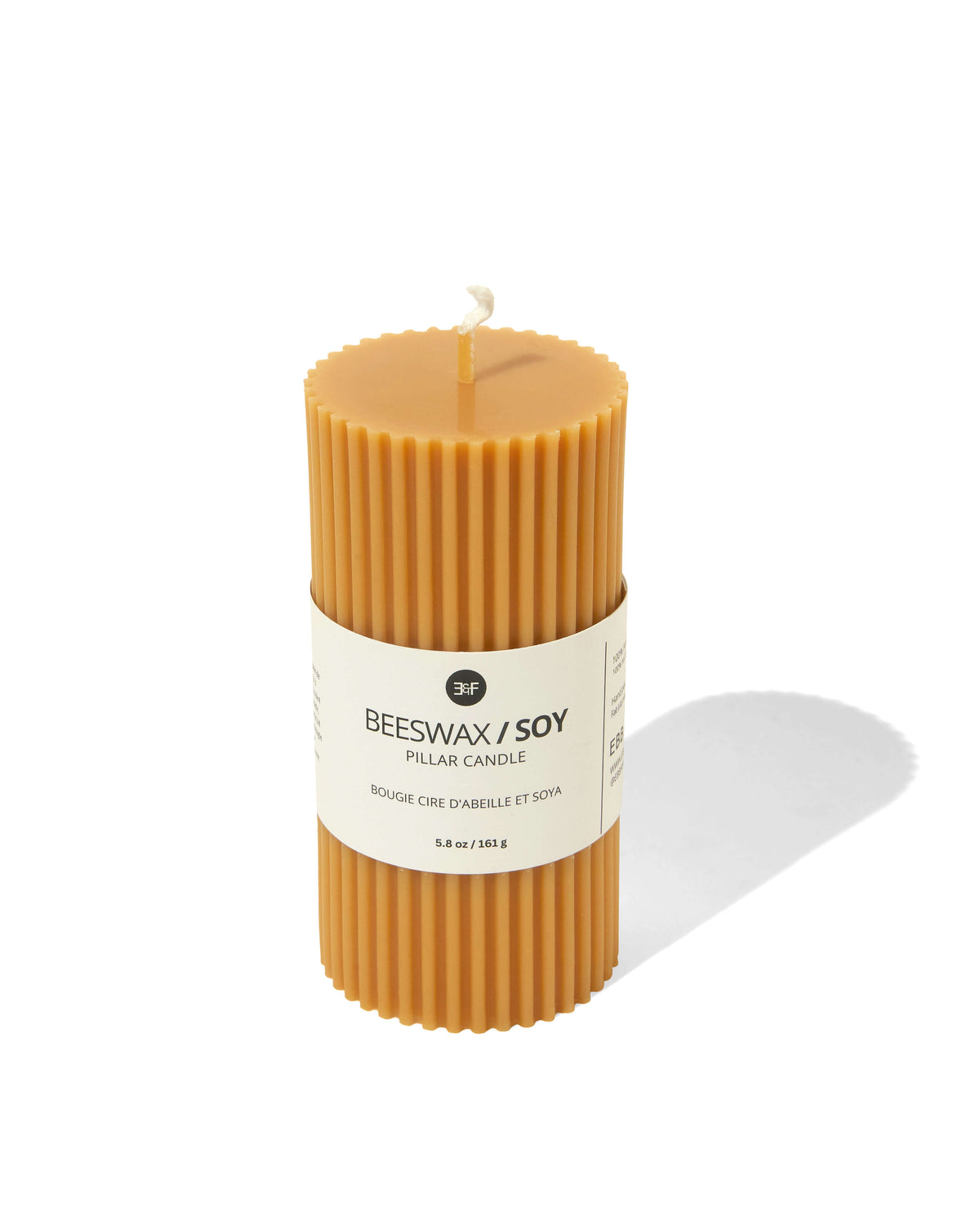 Beeswax / Soy Pillar Candle - Mustard