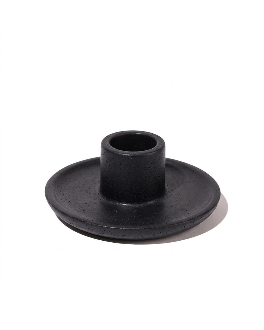 Mesa Taper Candlestick Holder - Midnight Black