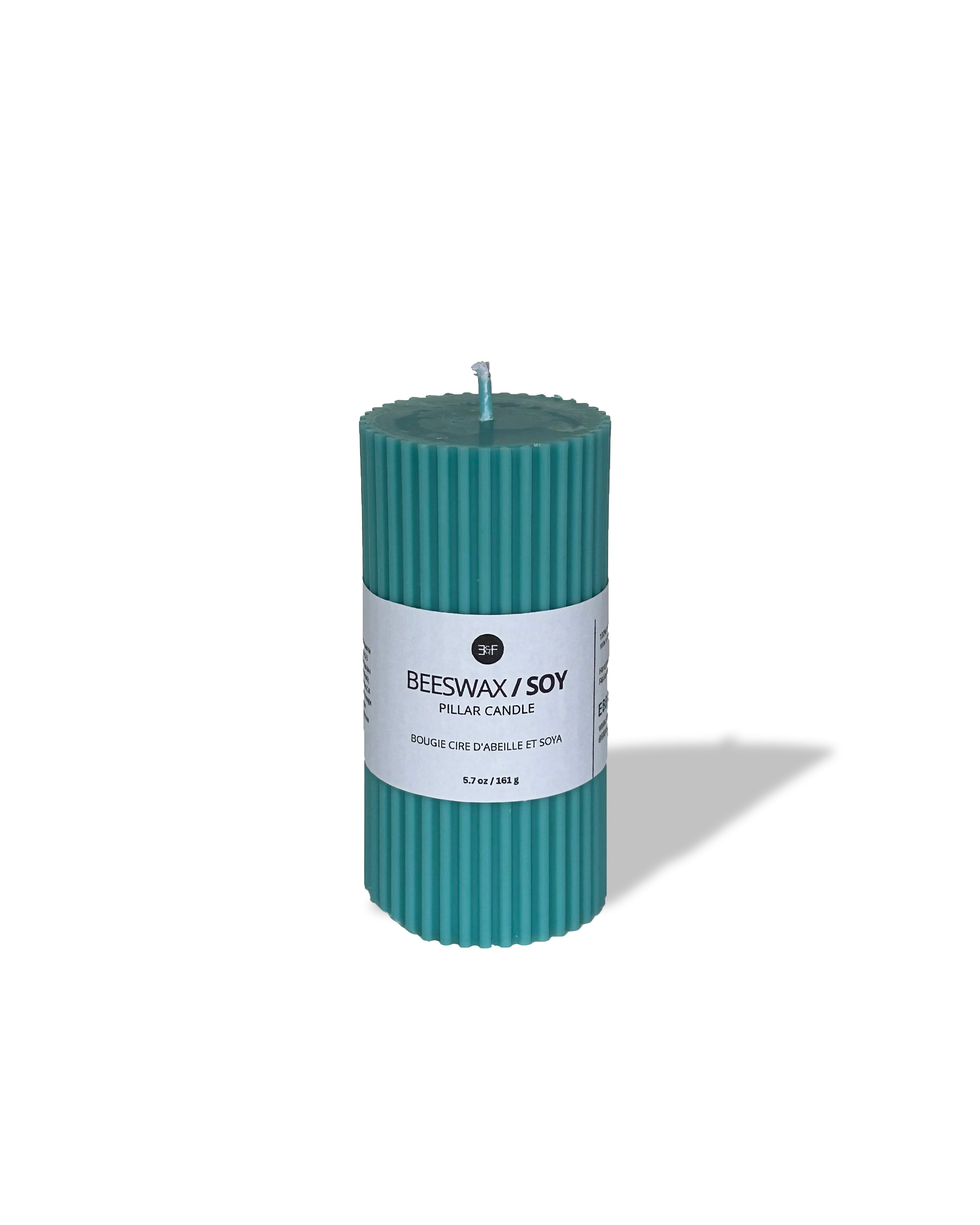 Beeswax / Soy Pillar Candle - Sky Blue