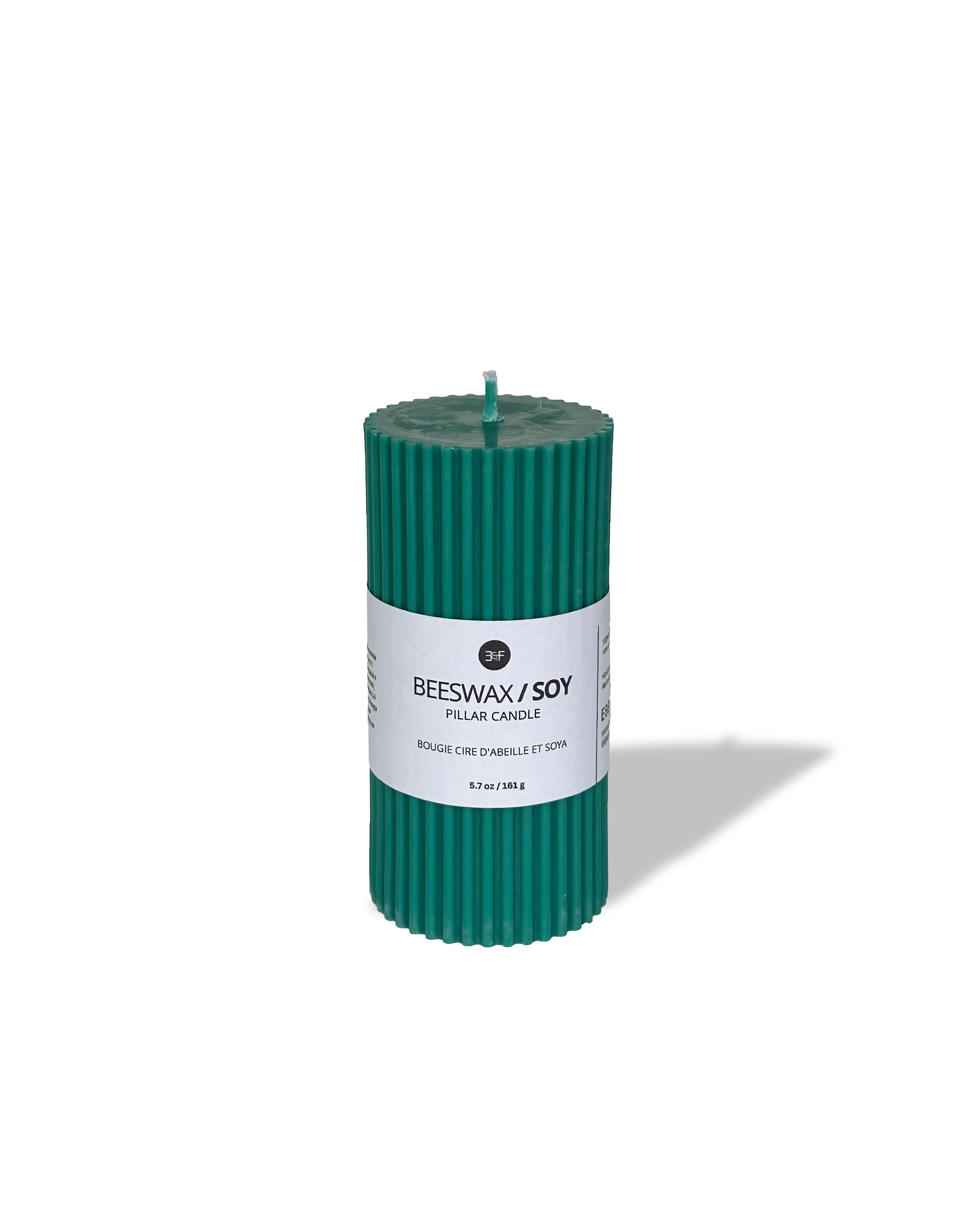 Beeswax / Soy Pillar Candle - Jade