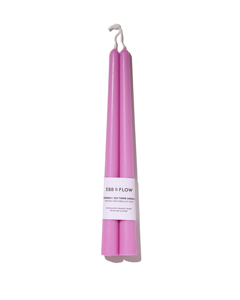 Beeswax/Soy Blend Taper Candles - Fuchsia