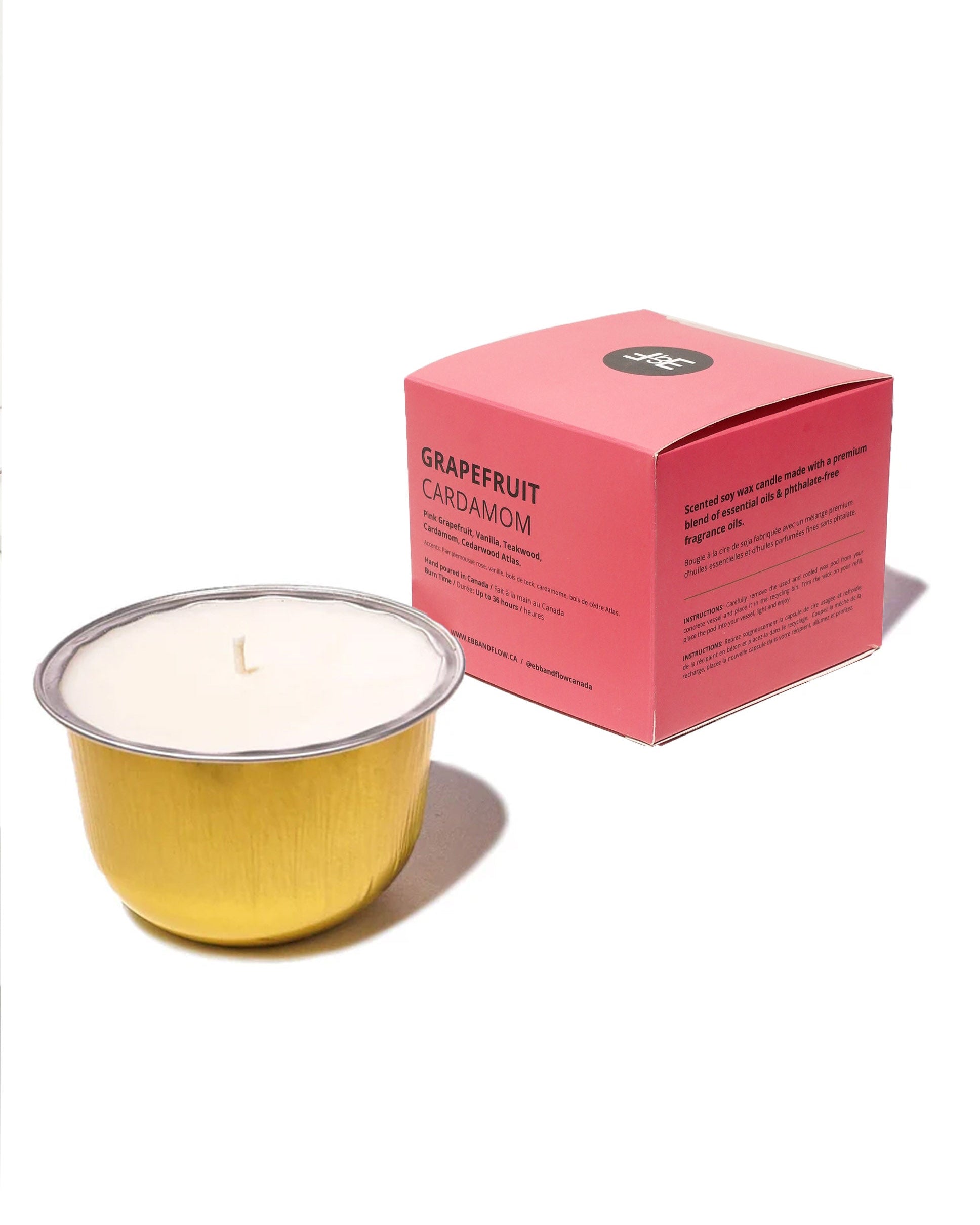 Refillable Concrete Candle - Grapefruit Cardamom