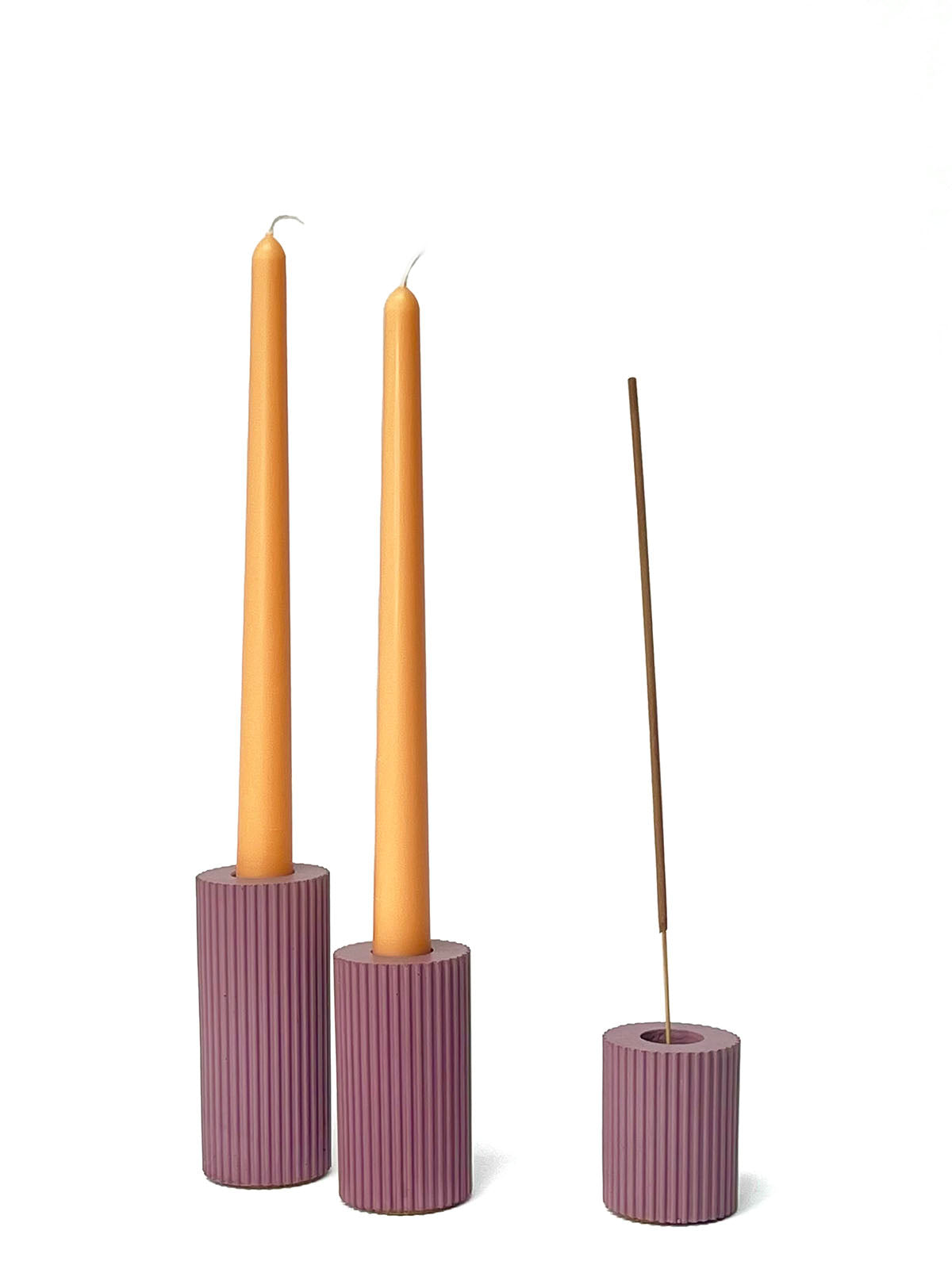 Athena Taper Candle Holder - Denim blue