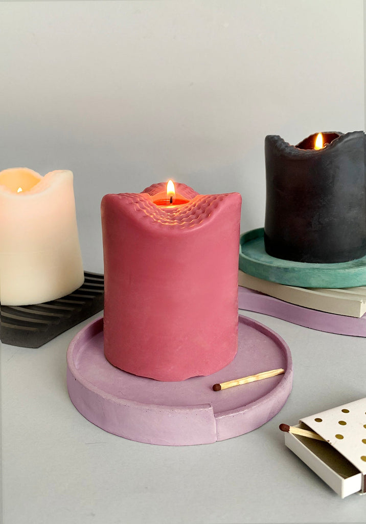 Swell Soy Wax Pillar Candle - Charcoal